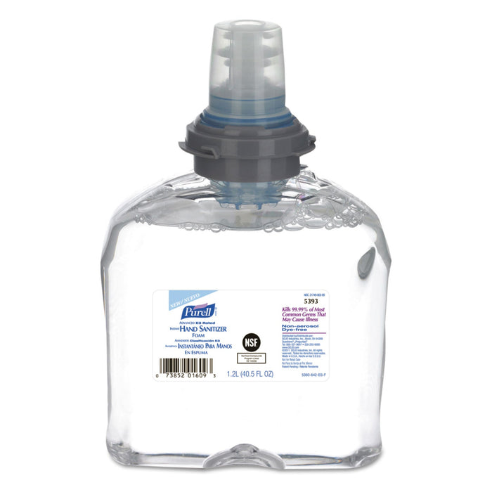 PURELL Advanced E-3 Rated Foam Hand Sanitizer, 1,200 mL Refill, Fragrance-Free, 2/Carton