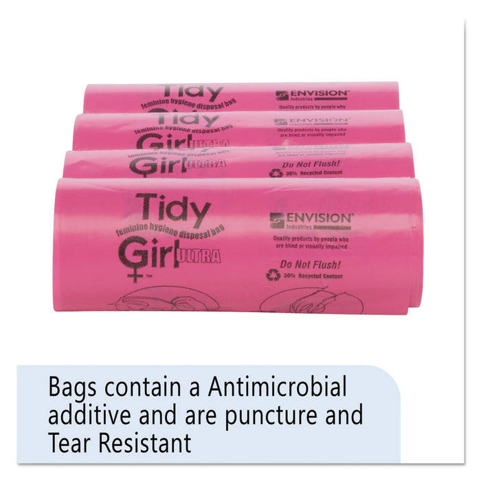 Tidy Girl Feminine Hygiene Sanitary Disposal Bags, 4" x 10", Natural, 600/Carton