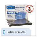 Stout Insect-Repellent Trash Bags, 55 gal, 2 mil, 37" x 52", Black, 65/Box