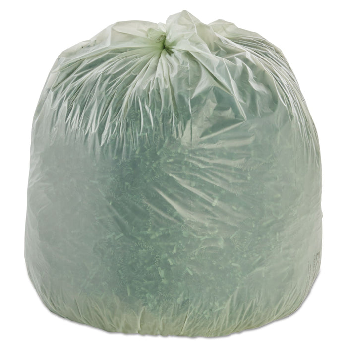Stout EcoSafe-6400 Bags, 30 gal, 1.1 mil, 30" x 39", Green, 48/Box