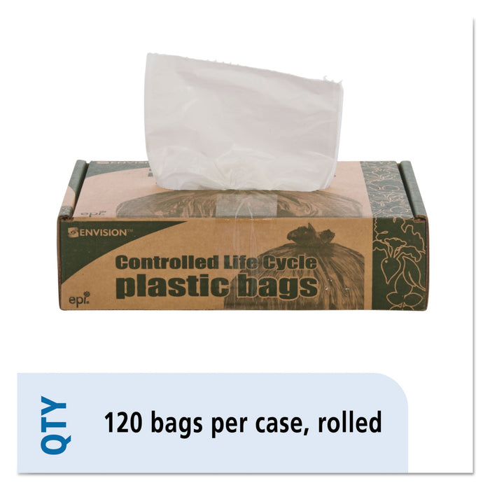 Stout Controlled Life-Cycle Plastic Trash Bags, 13 gal, 0.7 mil, 24" x 30", White, 120/Box