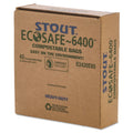 Stout EcoSafe-6400 Bags, 13 gal, 0.85 mil, 24" x 30", Green, 45/Box