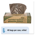 Stout Controlled Life-Cycle Plastic Trash Bags, 39 gal, 1.1 mil, 33" x 44", Brown, 40/Box