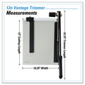 Dahle Vantage Guillotine Paper Trimmer/Cutter, 15 Sheets, 12" Cut Length, Metal Base, 10 x 12.75