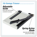 Dahle Vantage Guillotine Paper Trimmer/Cutter, 15 Sheets, 12" Cut Length, Metal Base, 10 x 12.75