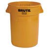 Rubbermaid Round Brute Container, Plastic, 32 gal, Yellow