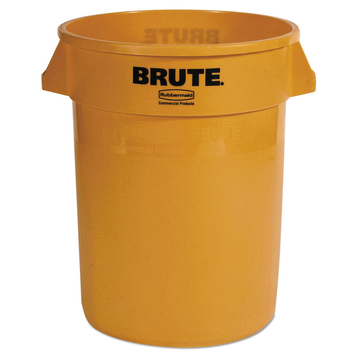 Rubbermaid Round Brute Container, Plastic, 32 gal, Yellow
