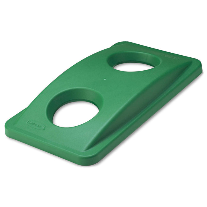 Rubbermaid Slim Jim Bottle and Can Recycling Top, 20.38w x 11.38d x 2.75h, Green