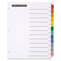 Office Essentials Table 'n Tabs Dividers, 12-Tab, Jan. to Dec., 11 x 8.5, White, Assorted Tabs, 1 Set