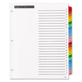 Office Essentials Table 'n Tabs Dividers, 26-Tab, A to Z, 11 x 8.5, White, Assorted Tabs, 1 Set