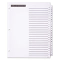 Office Essentials Table 'n Tabs Dividers, 26-Tab, A to Z, 11 x 8.5, White, White Tabs, 1 Set