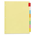 Office Essentials Plastic Insertable Dividers, 8-Tab, 11 x 8.5, Assorted Tabs, 1 Set