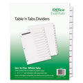 Office Essentials Table 'n Tabs Dividers, 12-Tab, Jan. to Dec., 11 x 8.5, White, White Tabs, 1 Set