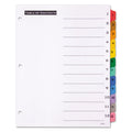 Office Essentials Table 'n Tabs Dividers, 12-Tab, 1 to 12, 11 x 8.5, White, Assorted Tabs, 1 Set