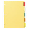 Office Essentials Plastic Insertable Dividers, 5-Tab, 11 x 8.5, Assorted Tabs, 1 Set