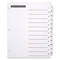 Office Essentials Table 'n Tabs Dividers, 12-Tab, 1 to 12, 11 x 8.5, White, White Tabs, 1 Set