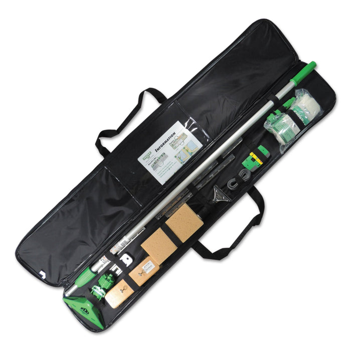 Unger 13-Pc Cleaning Kit For Walls, Windows, Ceilings, Green, Vinyl/Nylon Case, 1 KT