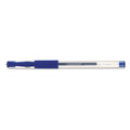 Universal Comfort Grip Gel Pen, Stick, Medium 0.7 mm, Blue Ink, Clear Barrel, Dozen