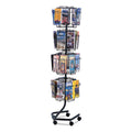 Safco Wire Rotary Display Racks, 32 Compartments, 15w x 15d x 60h, Charcoal