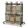 Safco Two-Tier Chair Cart, Two-Sided 12-Section Hang-Hook Format, Metal, 64.5" x 33.5" x 70.25", Black