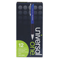 Universal Comfort Grip Ballpoint Pen, Retractable, Medium 1 mm, Blue Ink, Blue Barrel, Dozen