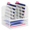 Safco Onyx Mesh Desk Organizer with Two Horizontal and Six Upright Sections, Letter Size Files, 13.25" x 11.5" x 13", White
