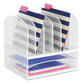 Safco Onyx Mesh Desk Organizer with Two Horizontal and Six Upright Sections, Letter Size Files, 13.25" x 11.5" x 13", White