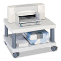 Safco Wave Design Under-Desk Printer Stand, Plastic, 2 Shelves, 20" x 17.5" x 11.5", White/Charcoal Gray