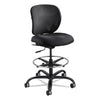Safco Vue Heavy-Duty Extended-Height Stool, Supports Up to 350 lb, 23" to 32.5" Seat Height, Black Fabric
