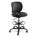 Safco Vue Heavy-Duty Extended-Height Stool, Supports Up to 350 lb, 23" to 32.5" Seat Height, Black Fabric