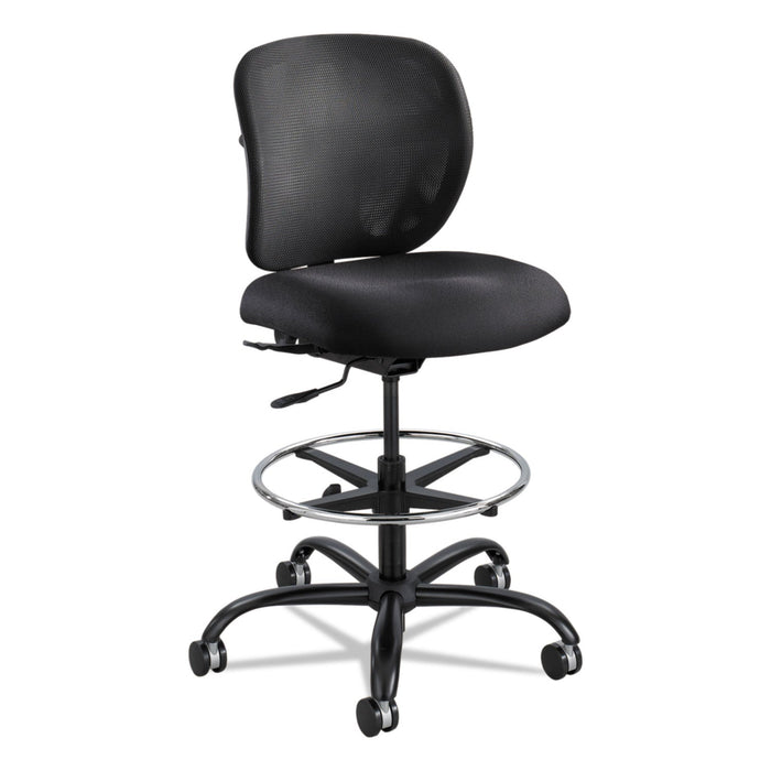 Safco Vue Heavy-Duty Extended-Height Stool, Supports Up to 350 lb, 23" to 32.5" Seat Height, Black Fabric