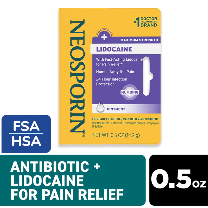 Neosporin Maximum Strength Ointment Lidocaine 0.5 Oz by Pasteur Pharmacy