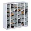 Safco Wood Mail Sorter with Adjustable Dividers, Stackable, 36 Compartments, 33.75 x 12 x 32.75, Gray