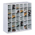 Safco Wood Mail Sorter with Adjustable Dividers, Stackable, 36 Compartments, 33.75 x 12 x 32.75, Gray