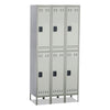 Safco Double-Tier, Three-Column Locker, 36w x 18d x 78h, Two-Tone Gray