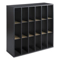 Safco Wood Mail Sorter with Adjustable Dividers, Stackable, 18 Compartments, 33.75 x 12 x 32.75, Black