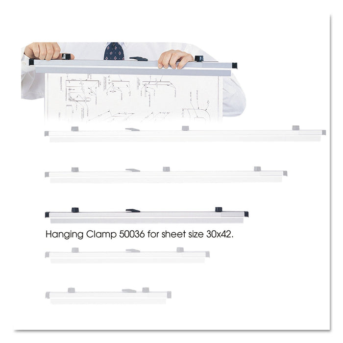 Safco Sheet File Hanging Clamps, 100 Sheets Per Clamp, 30" Length, 6/Carton