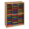 Safco Steel/Fiberboard Literature Sorter, 36 Compartments, 32.25 x 13.5 x 38, Oak
