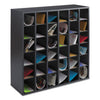 Safco Wood Mail Sorter with Adjustable Dividers, Stackable, 36 Compartments, 33.75 x 12 x 32.75, Black