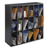 Safco Wood Mail Sorter with Adjustable Dividers, Stackable, 18 Compartments, 33.75 x 12 x 32.75, Black