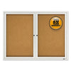 Quartet Enclosed Cork Bulletin Board, Cork/Fiberboard, 48" x 36", Silver Aluminum Frame