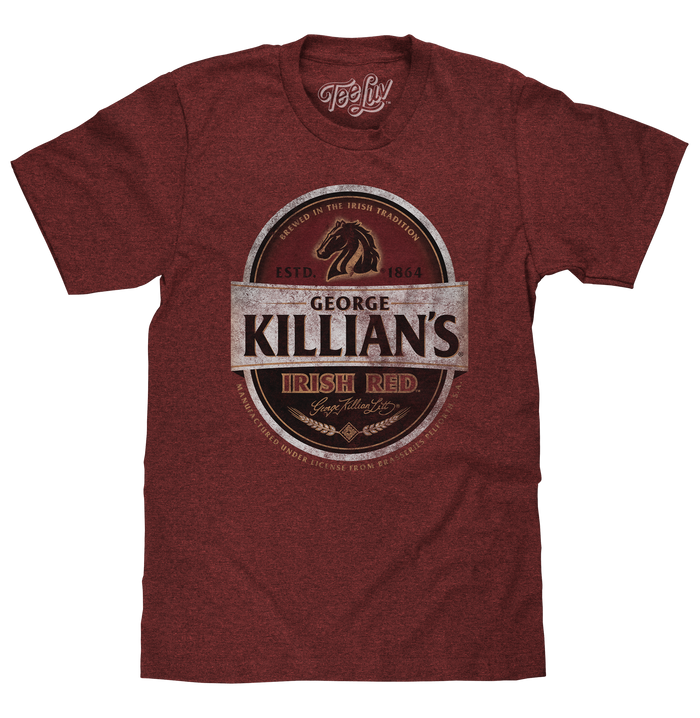 George Killian's Irish Red Lager Logo T-Shirt - Red by Tee Luv