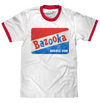 Topps Bazooka Bubble Gum Ringer T-Shirt- Red and White