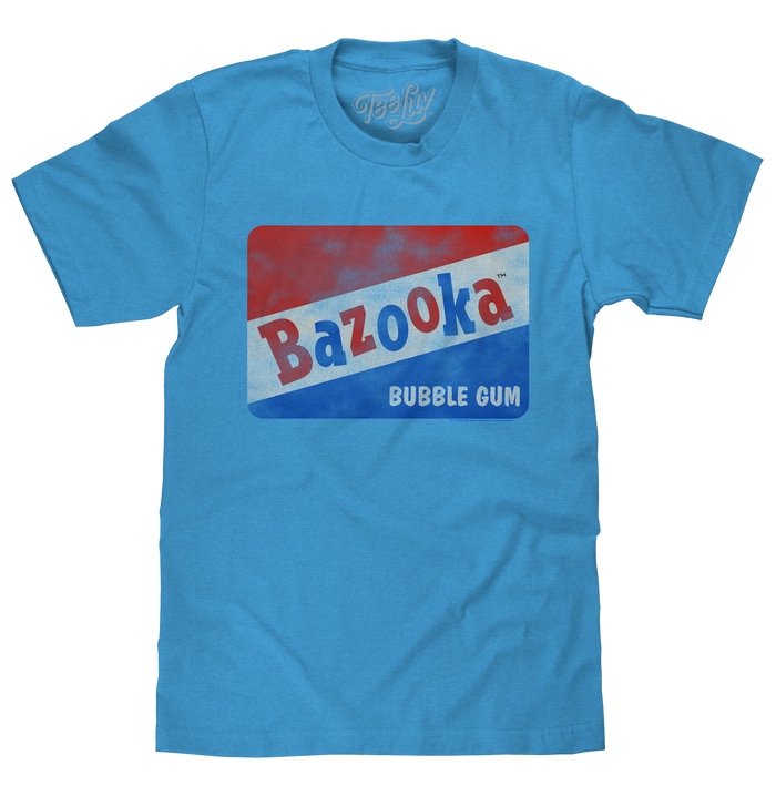 Bazooka Bubble Gum T-Shirt - Blue by Tee Luv