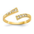 10k Yellow Gold Cubic Zirconia Toe Ring by Fine Color Jewels