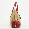 Prada Cinghiale Trimmed Canapa Handbag Beige / Red #2850 by Bolt Boutique