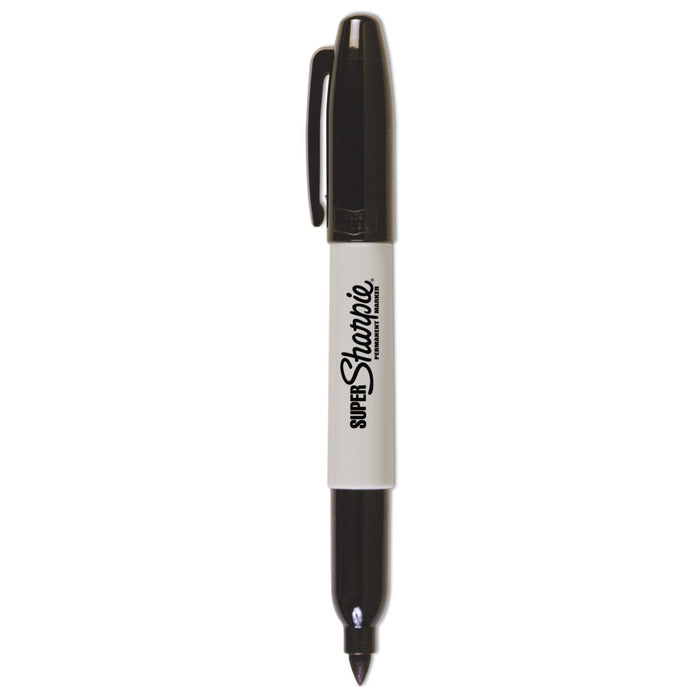 Sharpie Super Permanent Marker, Fine Bullet Tip, Black, 6/Pack
