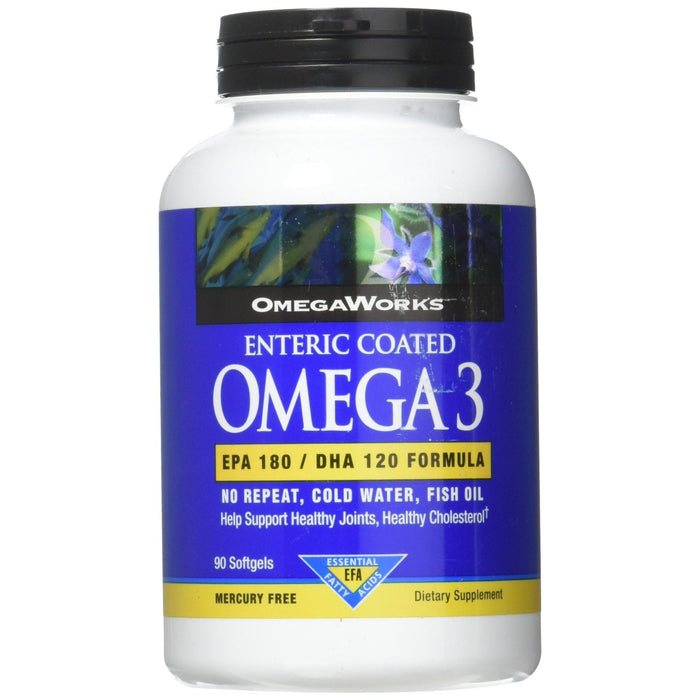 OmegaWorks Omega-3 Enteric Coated 90 Soft Gels by Pasteur Pharmacy