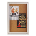 Quartet Enclosed Bulletin Board, Natural Cork/Fiberboard, 24 x 36, Silver Aluminum Frame
