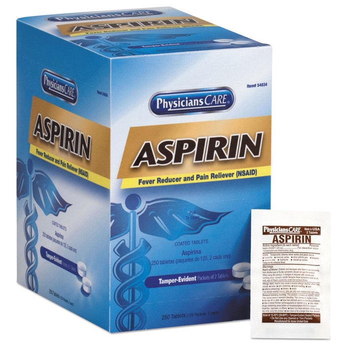 PhysiciansCare Aspirin Tablets, 250/Box